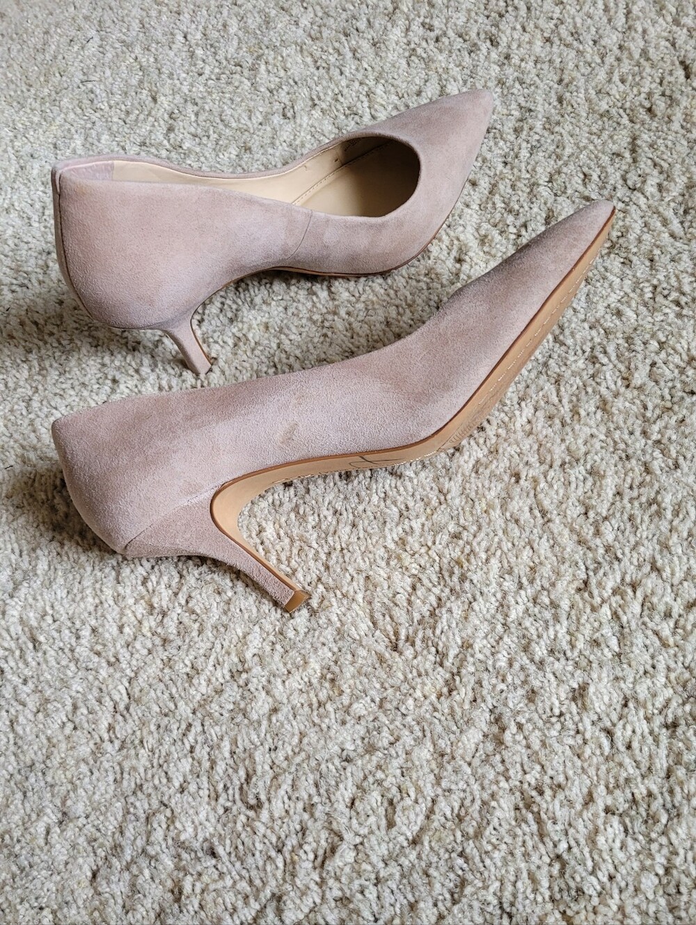Vince Camuto Sand Colored Suede Pump - Picture 3 of 5